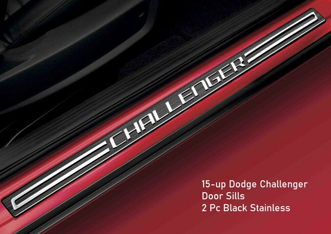"Challenger" Black Stainless Door Sill Guards 15-up Challenger
